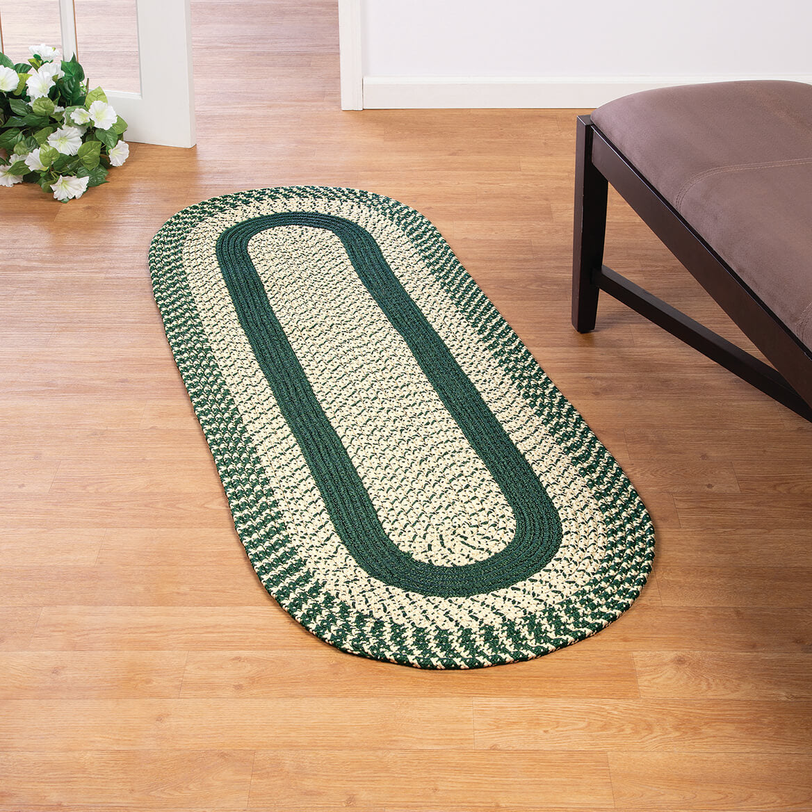 Braided Rug Polyester | Round, Oval & Runner Sizes 20"x30" to 5' x 7' | Reversible Two-Tone Country Design, 5 Colours 28
