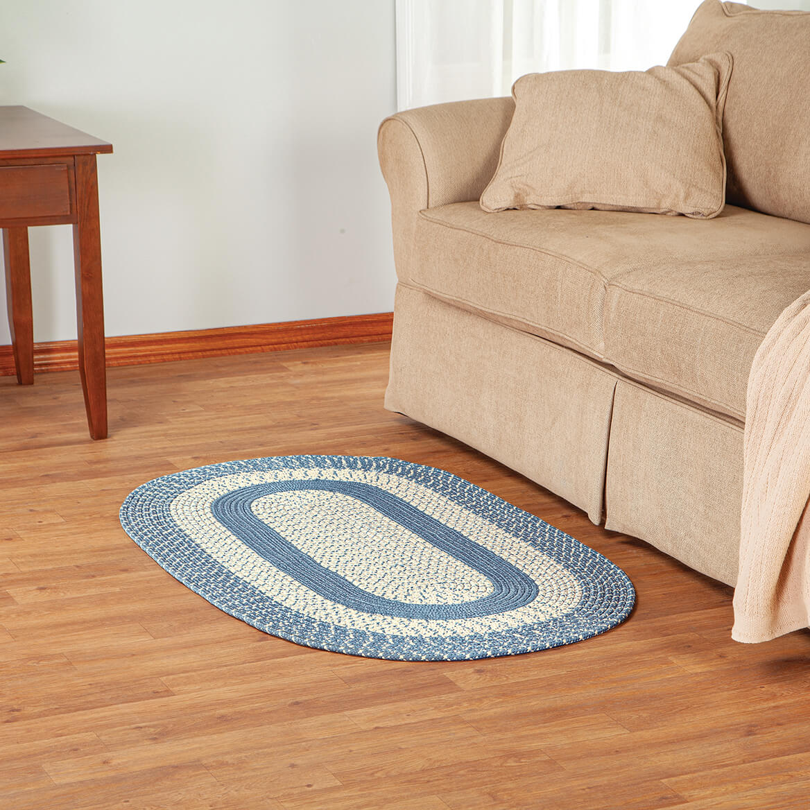 Braided Rug Polyester | Round, Oval & Runner Sizes 20"x30" to 5' x 7' | Reversible Two-Tone Country Design, 5 Colours 42