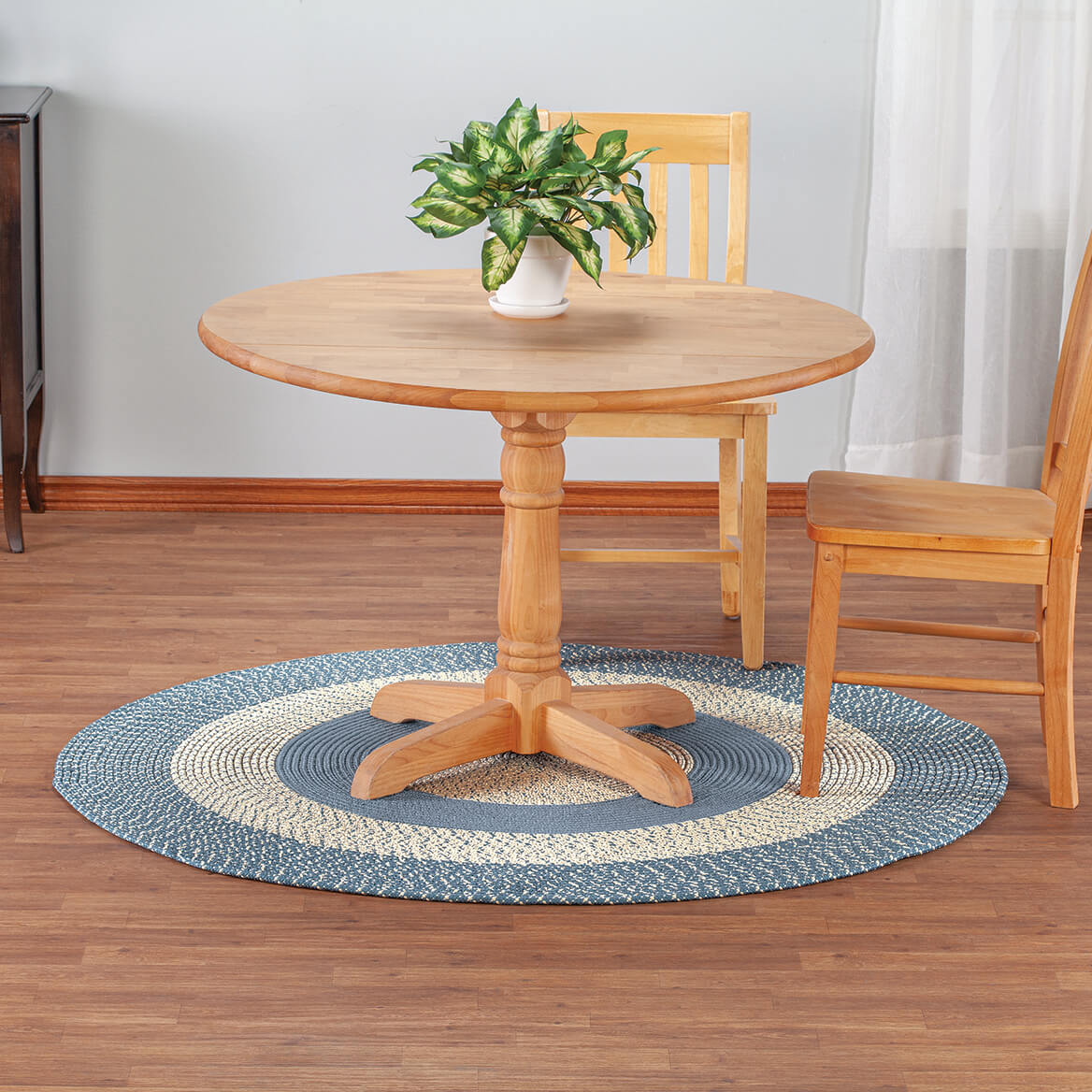 Braided Rug Polyester | Round, Oval & Runner Sizes 20"x30" to 5' x 7' | Reversible Two-Tone Country Design, 5 Colours 45
