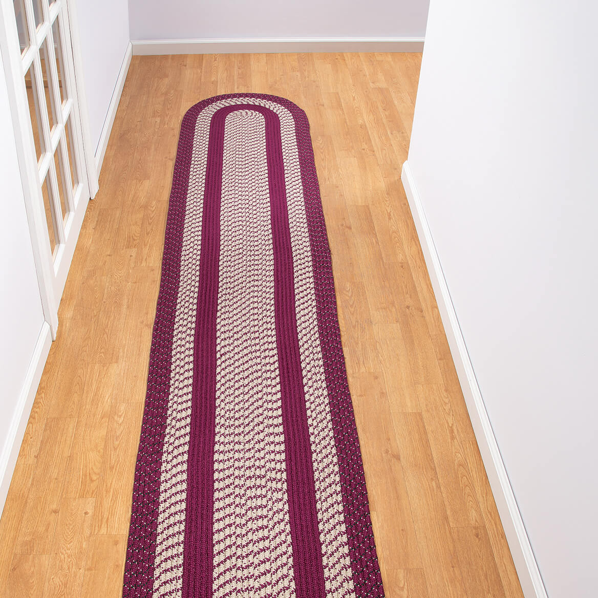 Braided Rug Polyester | Round, Oval & Runner Sizes 20"x30" to 5' x 7' | Reversible Two-Tone Country Design, 5 Colours 34