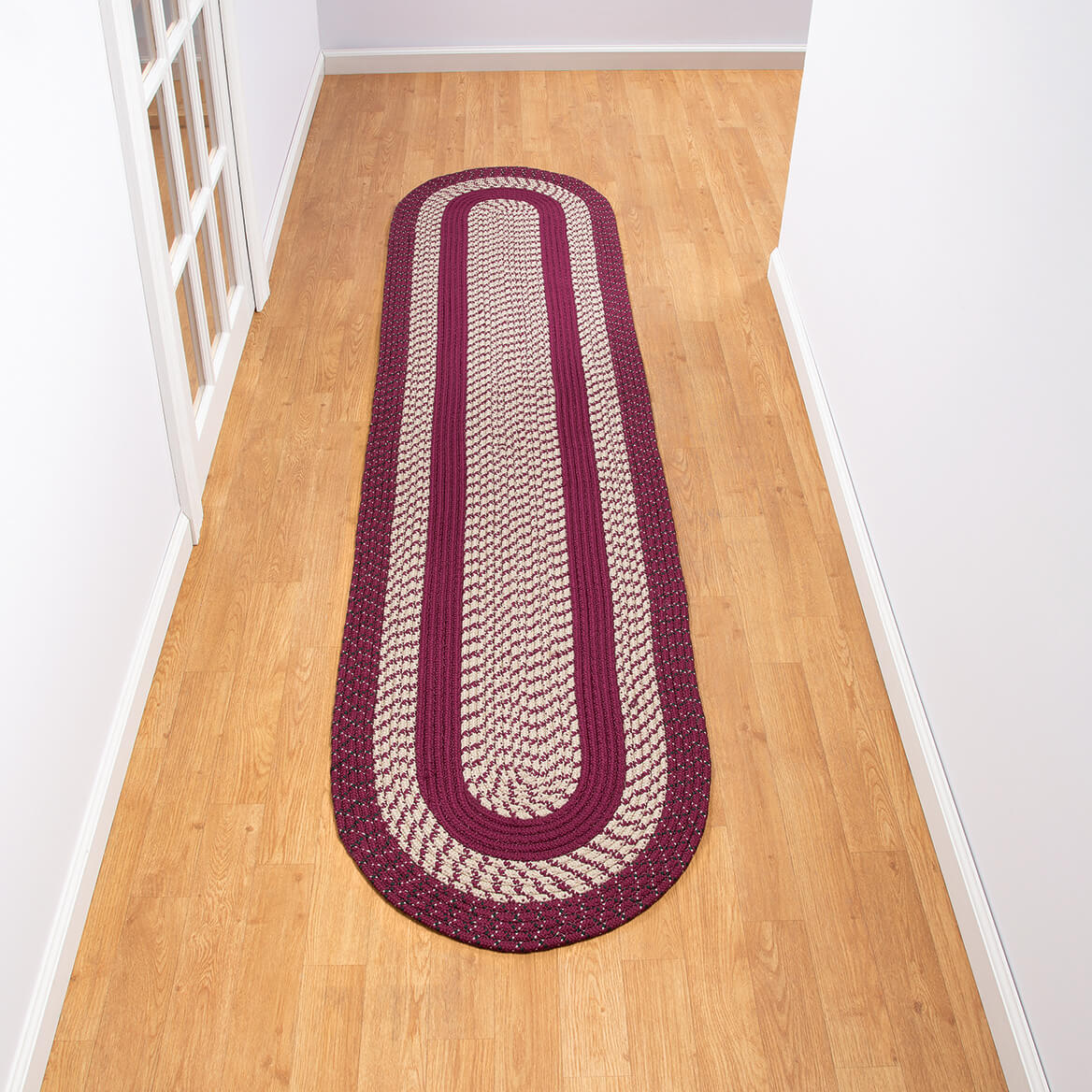 Braided Rug Polyester | Round, Oval & Runner Sizes 20"x30" to 5' x 7' | Reversible Two-Tone Country Design, 5 Colours 29