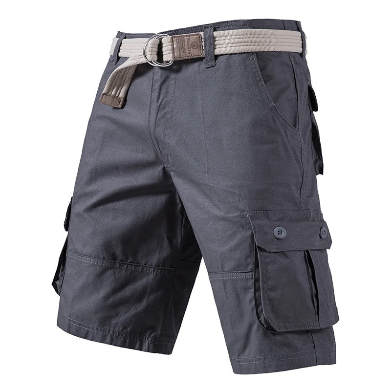 Men's Cargo Shorts – 100% Cotton, Straight Fit, Knee-Length