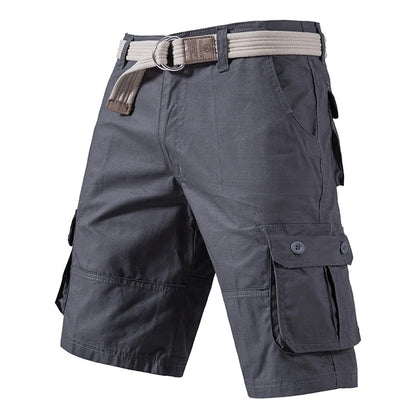 Men's Cargo Shorts – 100% Cotton, Straight Fit, Knee-Length