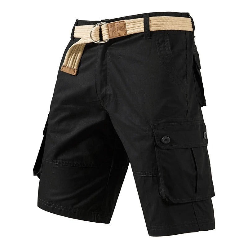 Men's Cargo Shorts – 100% Cotton, Straight Fit, Knee-Length