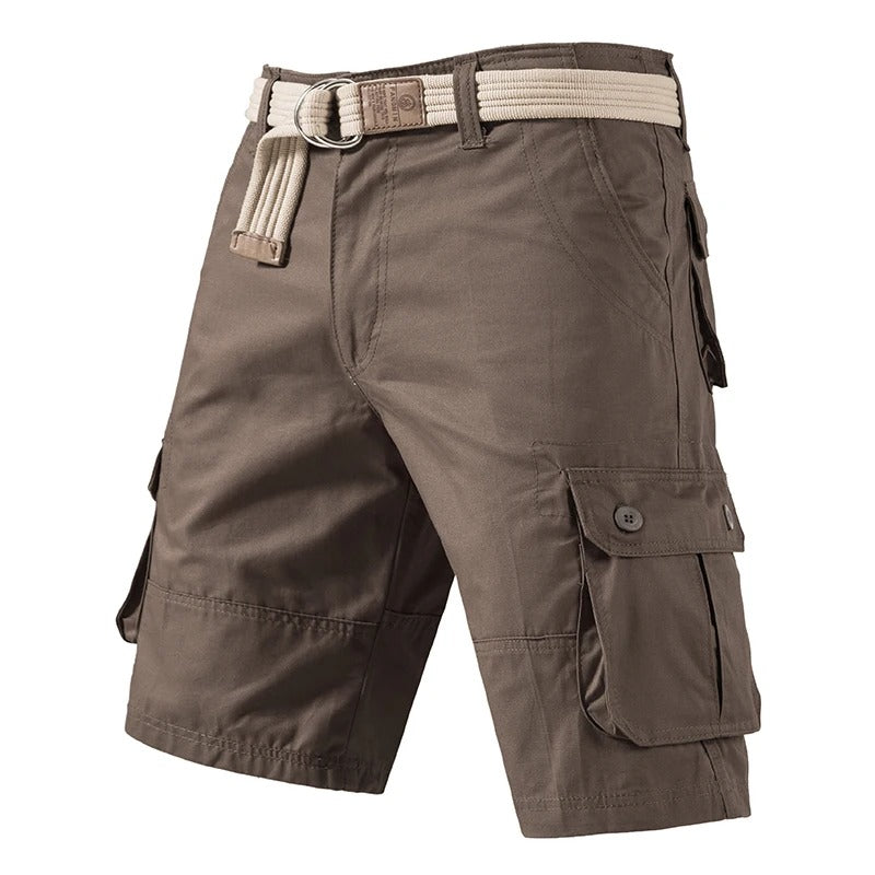 Men's Cargo Shorts – 100% Cotton, Straight Fit, Knee-Length