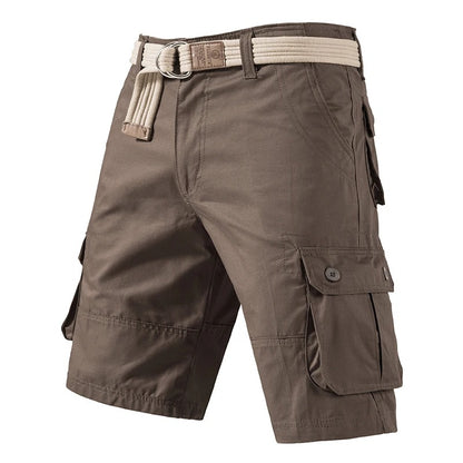 Men's Cargo Shorts – 100% Cotton, Straight Fit, Knee-Length