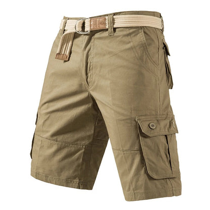 Men's Cargo Shorts – 100% Cotton, Straight Fit, Knee-Length