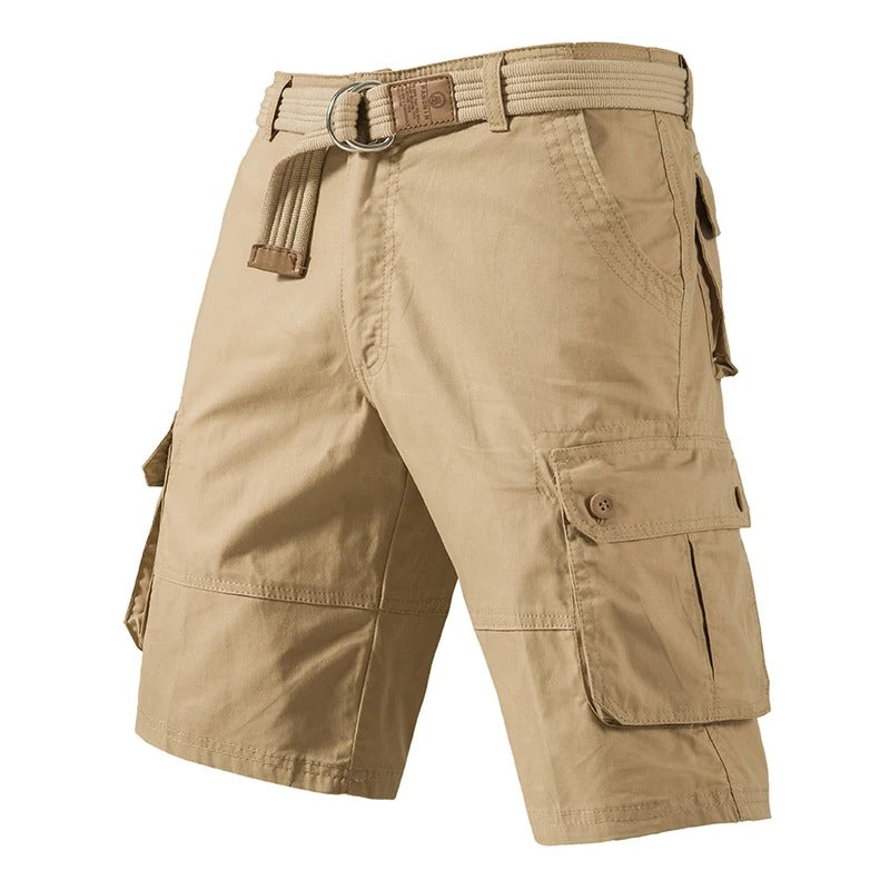 Men's Cargo Shorts – 100% Cotton, Straight Fit, Knee-Length