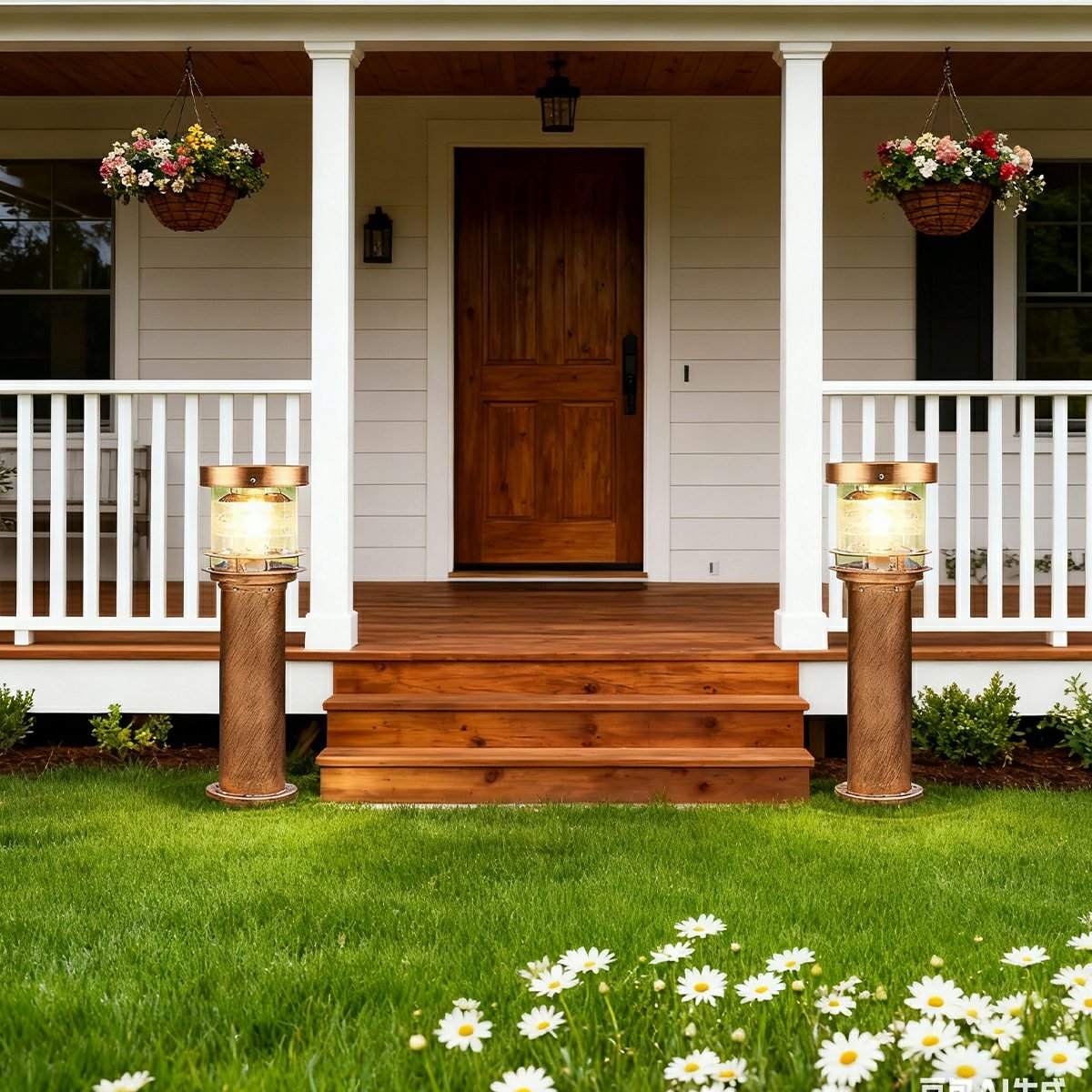 Outdoor LED Bollard Light IP65 Waterproof | Die-Cast Aluminium, 20-80 cm | Solar or Hardwired for Pathways & Patios 3