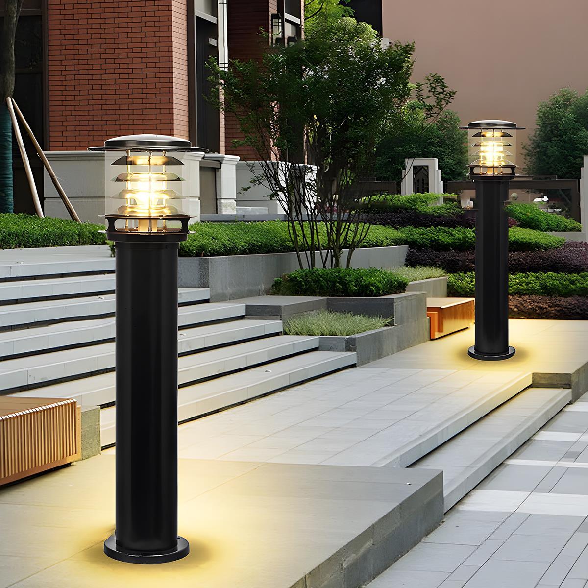 Outdoor LED Bollard Light IP65 Waterproof | Die-Cast Aluminium, 20-80 cm | Solar or Hardwired for Pathways & Patios 1