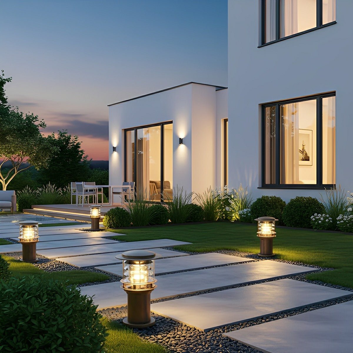 Outdoor LED Bollard Light IP65 Waterproof | Die-Cast Aluminium, 20-80 cm | Solar or Hardwired for Pathways & Patios 4