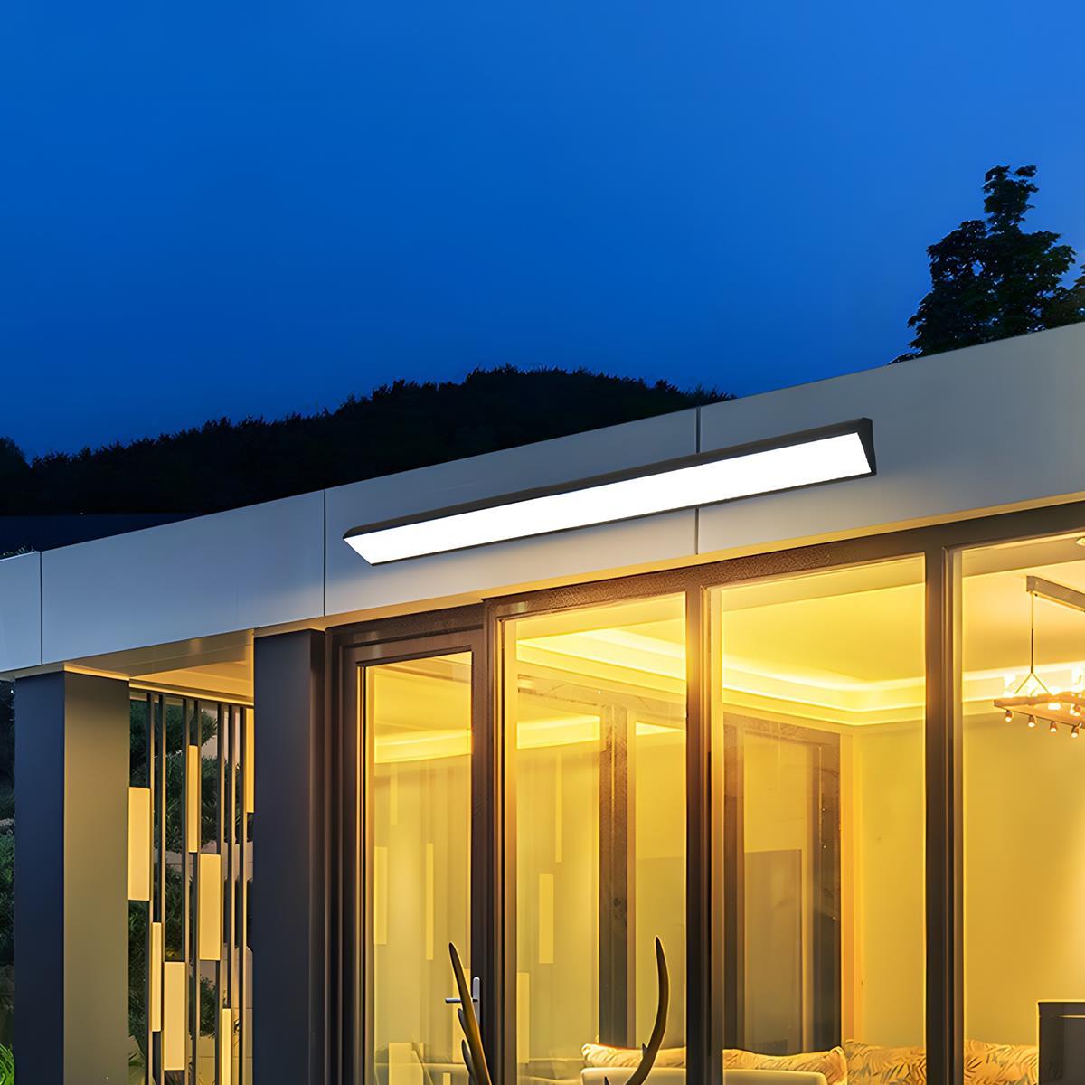 Linear LED Outdoor Wall Light Aluminium | COB LED with Stepless Dimming 3000K-6000K | IP65 Waterproof for Garden & Patio 3
