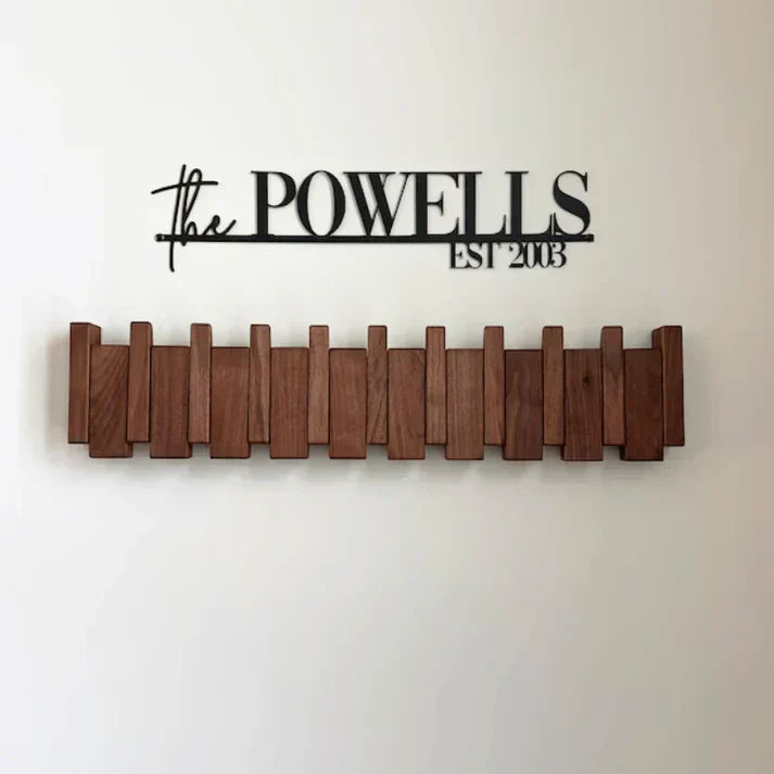 Wooden Piano Coat Rack - HarmonyCoat-Walnut Wood-4 Hooks-State of Style