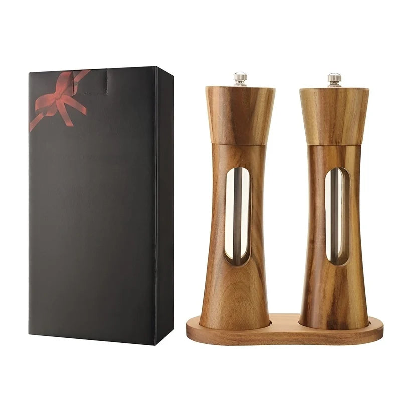 Wooden Salt and Pepper Mill | Adjustable Grinder with Ceramic Mechanism